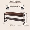 thumbnail image 3 of Ebenchico 31.5 inch Solid Wood Shoe Rack Bench for Entryway, 2-Tier Wooden Shoe Bench with Storage, PU Seat Cushion(Brown), 3 of 9