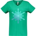 thumbnail image 3 of Inktastic Christmas Blue Ice Snowflake Women's V-Neck T-Shirt, 3 of 5