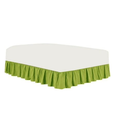 The Great American Store Premium 1800 Series Brushed Microfiber Easy Fit Gathered Style Ruffled Bed Skirt - 19 Inch Drop Length (Twin XL Size, Solid Light Green) - Covers Bed Legs & Frame