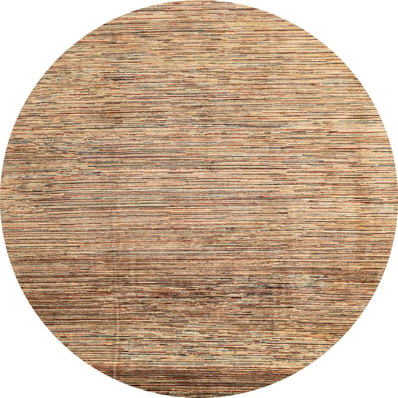 Ahgly Company Indoor Round Abstract Red Abstract Area Rugs, 7' Round