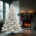 thumbnail image 2 of Tcbosik 6.5ft Pre-lit Artificial Christmas Tree with Warm White Lights, Indoor Xmas Tree with 2225 Branch Tips, 450 Incandescent Lights & Foldable Stand, Green & White, 2 of 8