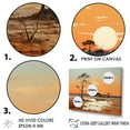 thumbnail image 3 of Designart "African Sunset Over The Landscape I" Africa Picture Framed Wall Art Living Room, 3 of 5