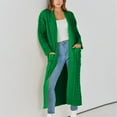 thumbnail image 3 of Long Cardigan Sweater Womens Open Front Long Sleeve Chunky Cable Knit Duster Outerwear Maxi Casual Jacket Coats (XX-Large, Green), 3 of 5