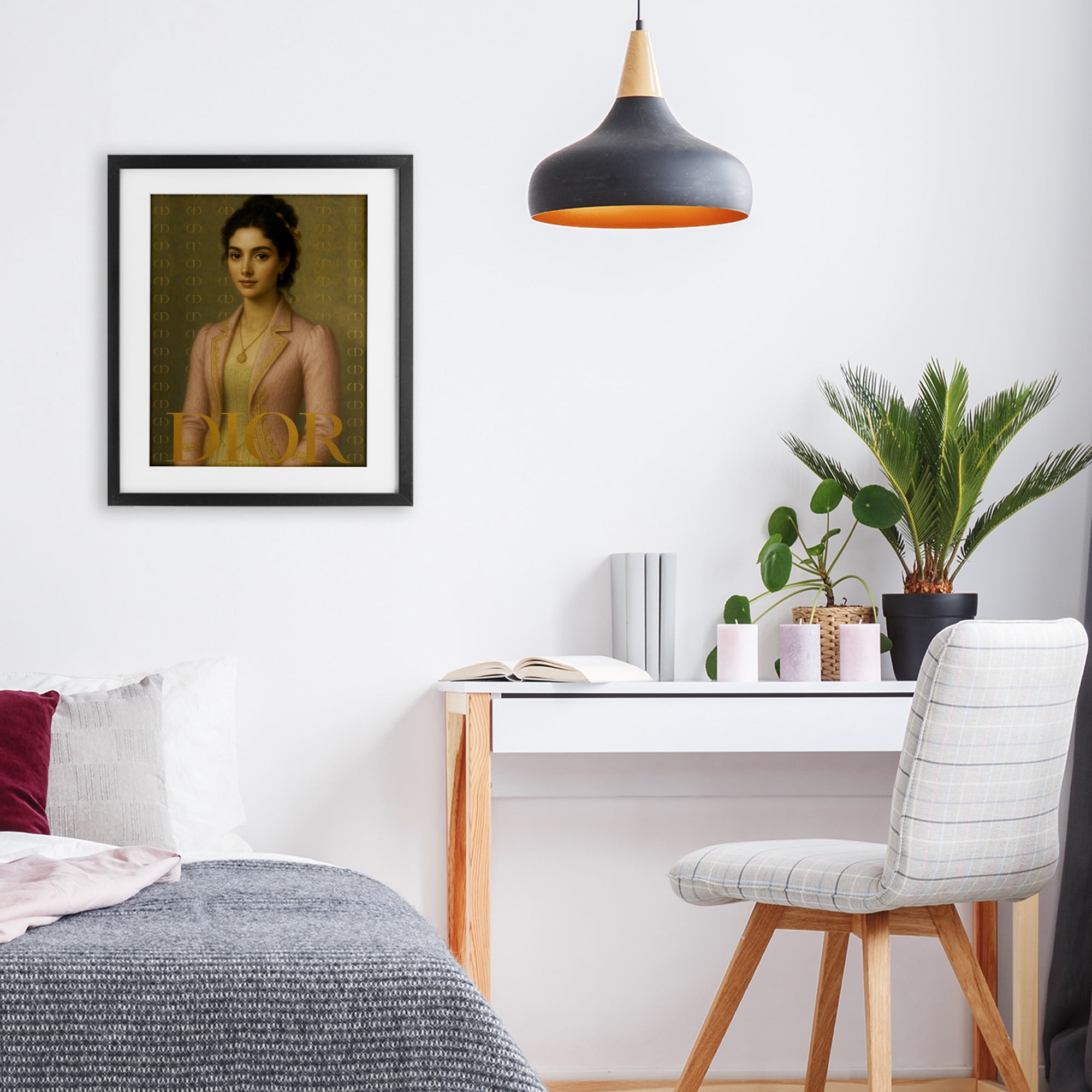 Stupell Industries Iconic Gentlewoman Fashion Black Framed Print Under Glass, design by Grotto Studios