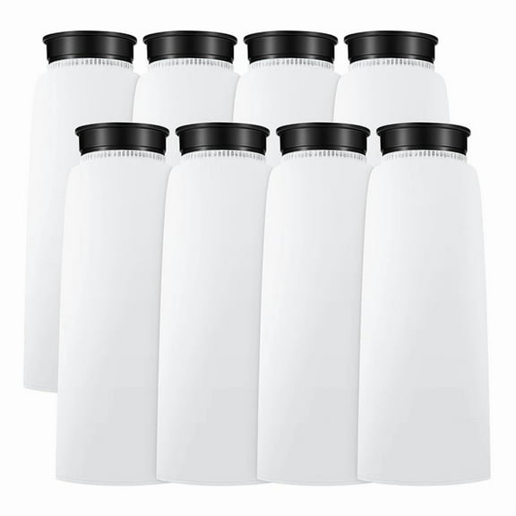 8 Pcs 2.75x10 Inches Filter Socks Aquarium Filter Bags with Rim 200um for Saltwater Aquarium Ponds Sumps Overflow