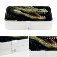 thumbnail image 4 of Crocodile Elegant PU Leather Earring Organizer Storage Box Decorative Box with Removable Compartment - Portable, 4 of 6