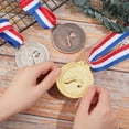 thumbnail image 3 of 1 Set 12 Packs Sport Game Medals Winner Award Sports Medals Genuine Award Medals Gold Silver and Bronze Medals Soccer Sports Medals with Nick Ribbon for Sports Soccer Games, 3 of 5
