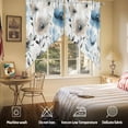 thumbnail image 5 of Abstract Brown Swag Valances for Windows 2 Pack Blue Floral Vintage Watercolor Blossom Flowers Swag Kitchen Curtains 36 Inches Long Rod Pocket Short Window Treatment for Kitchen Bathroom 36"x36", 5 of 8