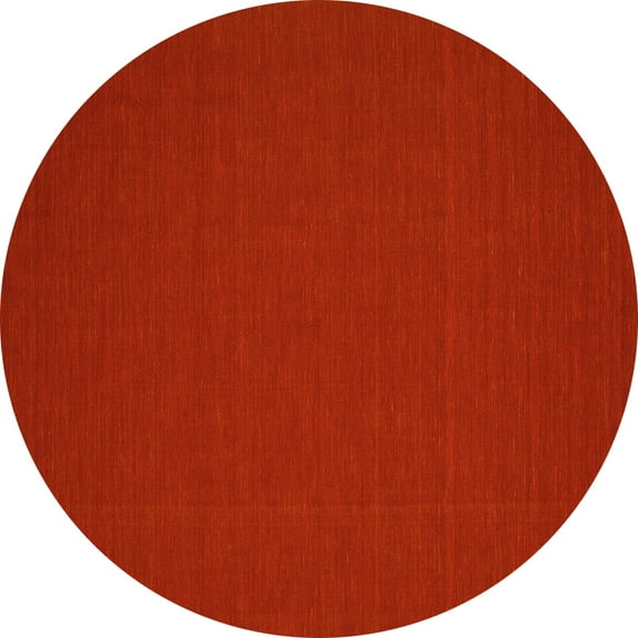 Ahgly Company Machine Washable Indoor Round Abstract Yellow Contemporary Area Rugs, 3' Round