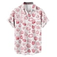 thumbnail image 4 of Blusa y camisa de manga corta con cuello vuelto para hombre, blusa informal de moda con cuello vuelto, blusa estampada de manga corta con botones, blusa de poliéster para hombre, 4 of 6