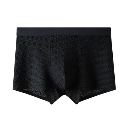 Summer Savings Clearance 2025  Mens Boxer Briefs  Men s Ice Silk Underwear Seamless Trunk Boxers Briefs with Pouch Moisture-Wicking Breathable Short Leg Underpants L-3XL