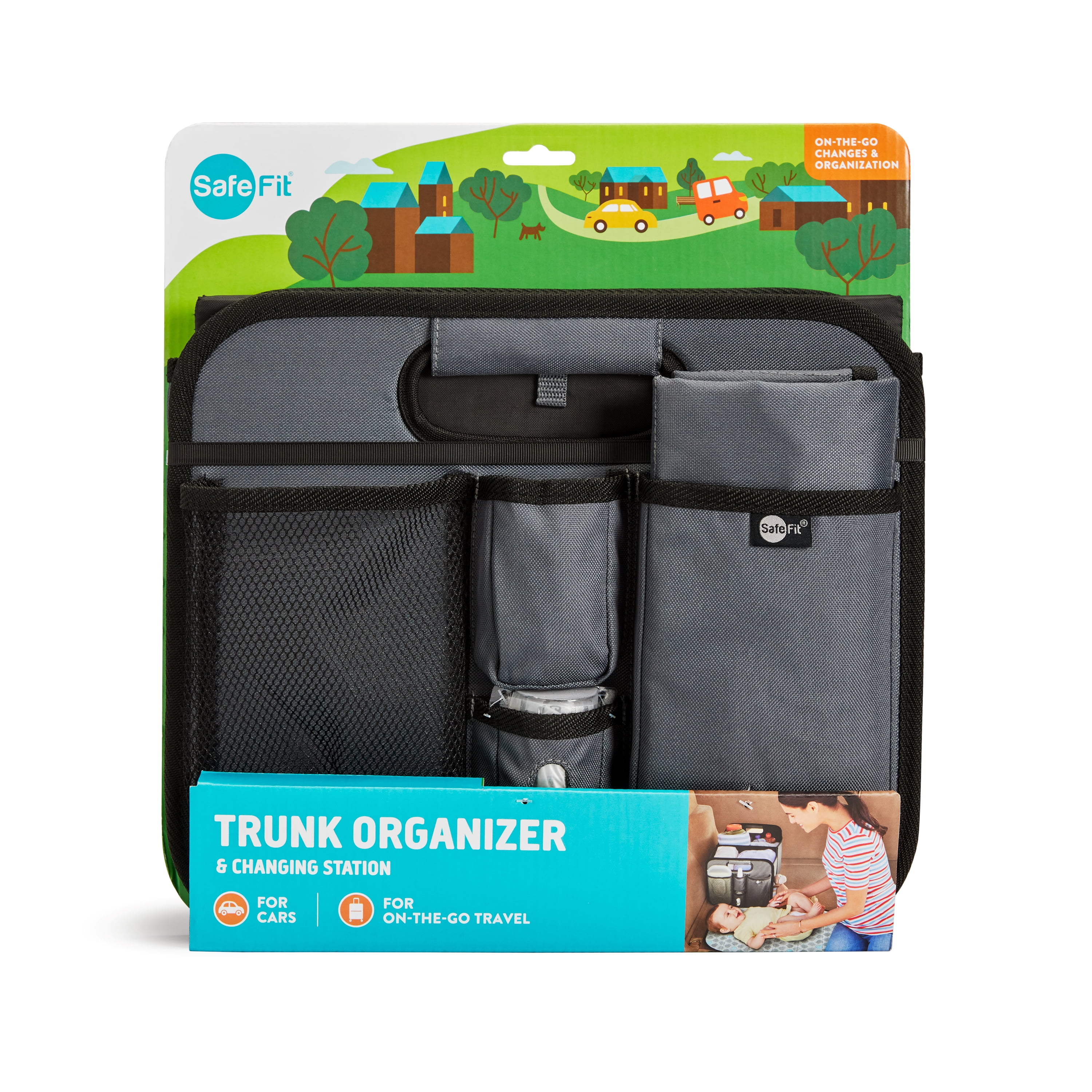 SafeFit® Universal Trunk Organizer with Changing Station, Gray, Unisex