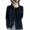 Black, variant on Women Knitted Sweater Coat High Collar Long Sleeve Double Zipper Placket Autumn Winter Solid Color Knitwear