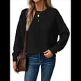 thumbnail image 2 of Suéteres de Mujer de Otoño, Informales, de Larga, Ligeros, de Gran Tamaño, Tipo Pulóver Negro L, 2 of 7