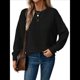 thumbnail image 2 of Suéteres de Mujer de Otoño, Informales, de Larga, Ligeros, de Gran Tamaño, Tipo Pulóver Negro L, 2 of 7