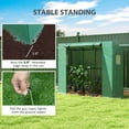 thumbnail image 6 of LINJH 6.6' x 2.5' x 5.6' Lean-to Small Greenhouse for Outdoors, Portable Greenhouse with UV-Resistant PE Cover, Walk-in Green House with Roll-up Door and Mesh Windows, Green, 6 of 9