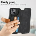 thumbnail image 2 of for iPhone 15 Wallet Case with Card Slots & Cash Slot【RFID Blocking】, With Wrist Kickstand,Flip Folio Book PU Leather  Shockproof Anti-fall Rugged Phone case Cover For Women Men,Black, 2 of 13