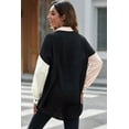 thumbnail image 3 of Women's Black Colorblock Crinkled Pocketed Shirt, 3 of 5