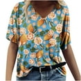 thumbnail image 1 of T-shirts Graphiques pour Femmes T-Shirts de Mode pour Femmes Imprimés Décontractés Col en V Manches Courtes T-Shirts Amples Hauts Manches Courtes pour Femmes Hauts Manches Courtes pour Femmes Soyez Gentille T-Shirts pour Femmes, 1 of 4