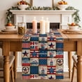 thumbnail image 2 of Table Runner 90 Inches Long for Kitchen Dining, Independence Day Dresser Scarf Farmhouse, Dining Table Decorations for Wedding/Parties, Country Retro Gnomes Star Usa Flag 13 x 90 In, 2 of 8