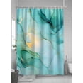 thumbnail image 5 of Teal Marble Standard Shower Curtain Set, Waterproof Shower Curtains for Bathroom, Abstract Art Modern Ink Painting Washable Fabric Cloth Bath Curtain for Bathtub Decoration with Hooks 72x72 Inches, 5 of 6
