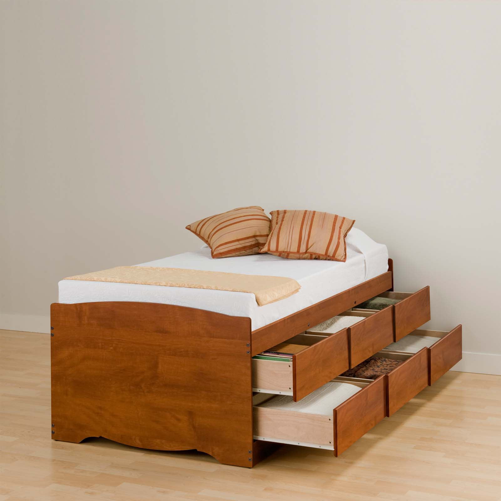 Tall Queen Captains Platform Storage Bed With 12 Drawers Cherry Tall Queen Captains Platform Storage Bed With 12 Drawers Cherry Box 1 Of 4 Com