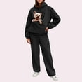 thumbnail image 2 of Valora Women Fashion Outfit Casual Hooded Tracksuit With Pockets For Daily Wear And Adventures Women s Trousers Suit Two Piece Outfit Modern Comfort Black XL, 2 of 7