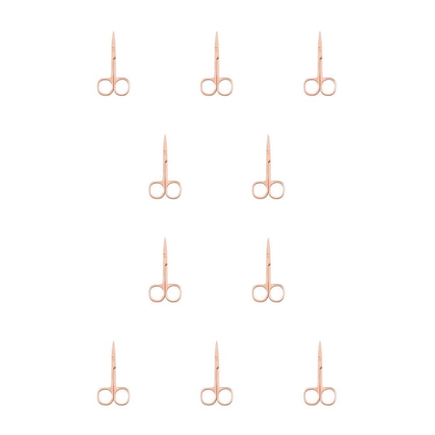 Qarigey Alicates para cutículas de uñas, tijeras de acero inoxidable, recortador de cejas, herramienta de recorte práctica, accesorio Chapado en oro rosa. 10Conjunto