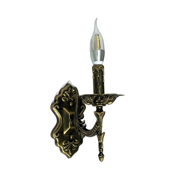 Bewildely Luz de montada en la pared, lámpara de pared de estilo europeo, herramienta de iluminación decorativa para sala de estar, pasillo, Iluminación y accesorios Bronce Bewildely HA072998-02
