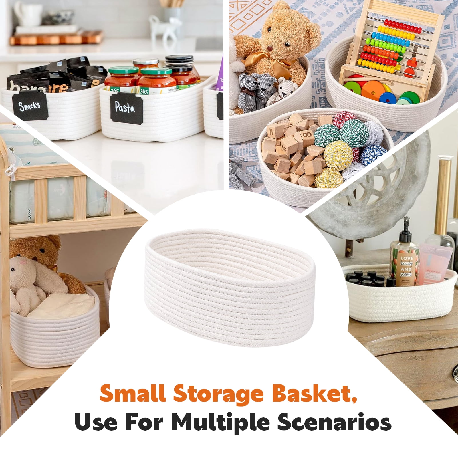 Godance 3 Packs Storage Baskets for Shelves, 13"x8"x5" Closet Organization Storage Bins, Storage Bins for Nursery, Bathroom, Closet, Cube Shelf, Decorative, Gift Basket