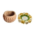 thumbnail image 4 of Kit de crochet para principiantes para taza de bebidas, posavasos floral completo tejido a mano Amarillo, 4 of 9