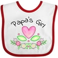 thumbnail image 3 of Inktastic Papa's Girl Heart Flowers Girls Baby Bib, 3 of 4