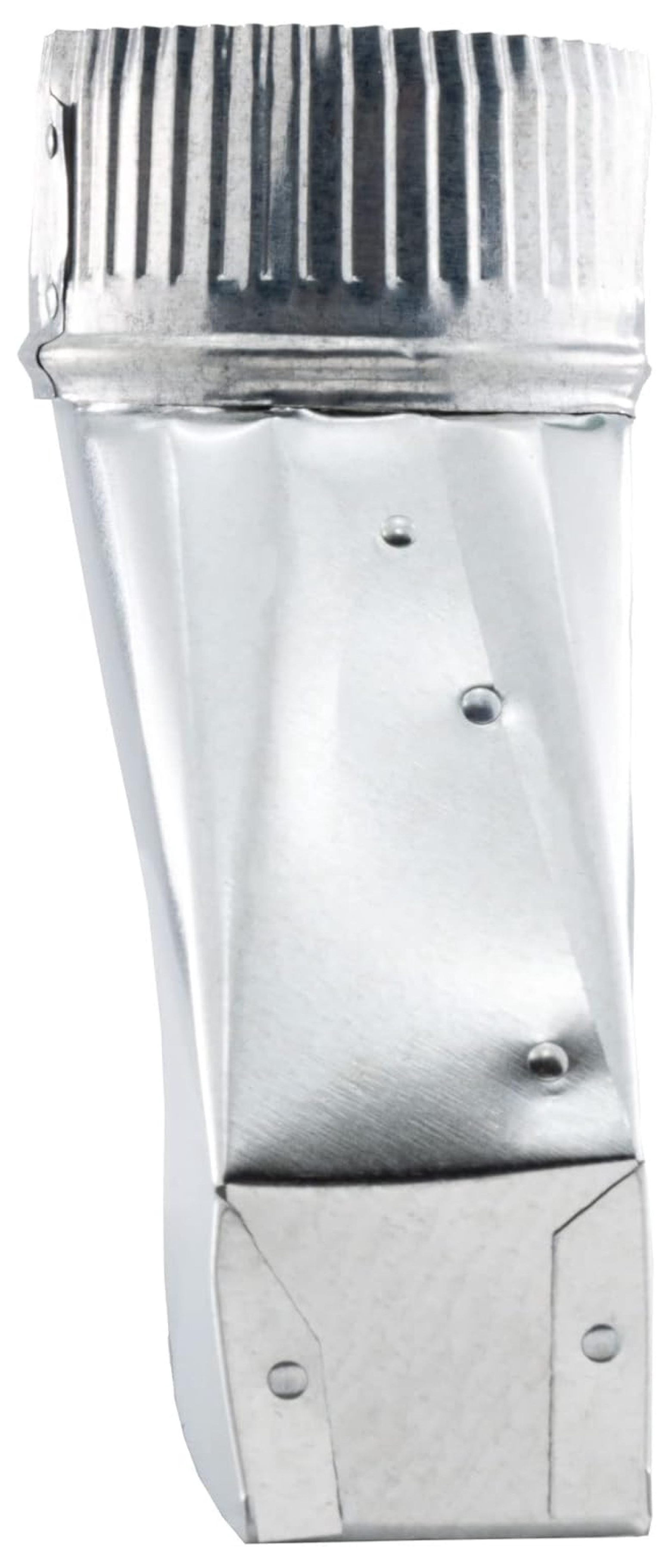RV Ducting 4-Inch Straight Register Boot | Straight Crimped Boot | Galvanized | 2-1/4" x 10" x 4"