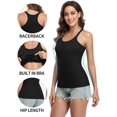 thumbnail image 4 of Women's Cotton Scoop Neck Camisole Racerback Tank Tops With Shelf Bra, 4 of 6