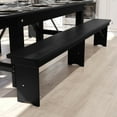 thumbnail image 3 of Flash Furniture 8' x 12'' Black Wash Commercial Antique Solid Pine Farmhouse Folding Bench with Foldable Locking Legs, 3 of 18