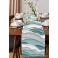 thumbnail image 3 of Table Runner Turquoise Ocean Table Decoration for Kitchen Dinning Abstract Waves Table Decoration for Indoor Outdoor Party Wedding Decor 13x90inch, 3 of 7
