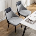 thumbnail image 4 of Swivel Dining Chairs, Modern Faux Leather Upholstered, Kitchen & Dining Room, Grey, 4 of 6