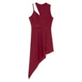 thumbnail image 3 of TiaoBug Womens Lyrical Dance Dresses Sleeveless Asymmetrical Ballroom Tango Latin Dance Dress Burgundy M, 3 of 7