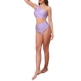 thumbnail image 2 of INSPIRE CHIC Women's One Shoulder Elegant Bikini Sets, 2 Piece Push Up Top Tummy Control Bottom Swimwear Bathing Suits Large Light Purple, 2 of 5