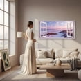 thumbnail image 5 of Beach Window Canvas Wall Art - Large Coastal Picture Landscape Canvas Prints Tropical Sea Paintings, Horizontal Summer Seascape Artwork for Living Room Bedroom, 5 of 7