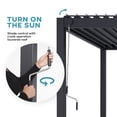thumbnail image 5 of Mirador 10' x 13' 111S Outdoor Pergola,Full Aluminum Frame w/ Adjustable Roof, Charcoal, 5 of 9
