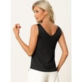 thumbnail image 3 of DARING DIVA Women's Satin Tank Top Silky Basic V Neck Sleeveless Blouse XL Black, 3 of 6