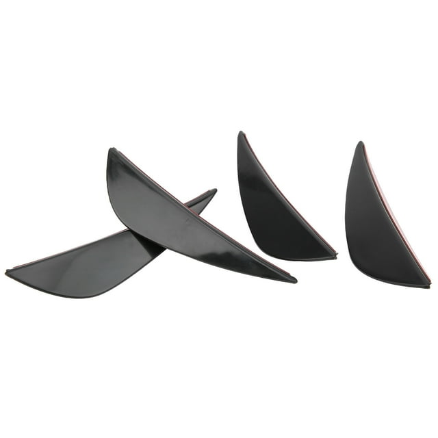 Front Bumper Lip 4pcs Front Bumper Air Knife Spoiler Modification Universal Diffuser PVC Paste TypeGlossy Black