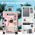 thumbnail image 2 of Travel Luggage Cover Suitcase Girl Protector Storage Fits 18-32 Inch Luggage Flower Luggage Protector Wheel Covers Patterned Travel with Pocket Elastic Luggage Anti-scratch Suitcase Cover M, 2 of 6