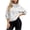 White, variant on Women's Long Sleeve Hooded Zip-Up Lightweight Windbreaker Jacket with Side Pockets, Casual Short Length Loose Fit Outerwear for Daily Wear