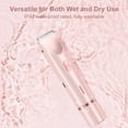 thumbnail image 4 of Dermave Bikini Shaver, Dermave Trimmer 2.0, 2 in 1 Bikini Trimmer for Women, Dual Head Shaver Women, 2 in 1 Wet & Dry Waterproof Electric Bikini Trimmer for Face, Body & Intimate Areas (Pink), 4 of 7