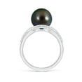 thumbnail image 2 of Angara Tahitian Cultured Pearl Criss-Cross Shank Ring in 14K White Gold for Women | June Birthstone Jewelry for Her, 2 of 8
