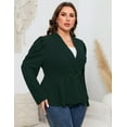 thumbnail image 4 of Yesfashion Womens Plus Size Blazer Long Sleeve Notch Lapel Casual Work Blazers Two Button Open Front Pockets Jackets, 4 of 6