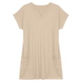 thumbnail image 4 of Guluxicc V Neck T Shirts for Women Plus Size Solid Color Long Length with Pockets Loose Fit Casual Womens Tee Shirts, 4 of 6