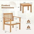 thumbnail image 5 of YYAo Outdoor Bistro Set, Outdoor Conversation Sets, 3 Pieces Patio Wood Furniture Set with soft Cushions for Porch-White, 5 of 6